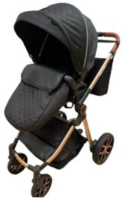 Carucior 3 in 1 cu landou, scoica si geanta, 0-36 luni, Negru - CPC-11-negru