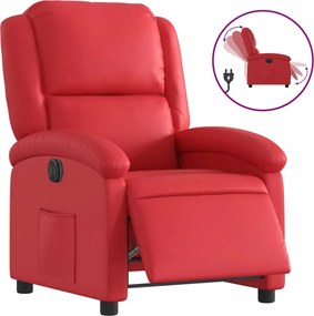 vidaXL Fotoliu rabatabil electric, roșu, piele ecologică