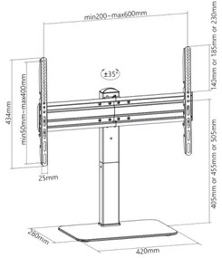 MK FLORIA Superior SUPSTV020 - Suport TV pe podea 37-70" negru