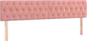 vidaXL Tăblii de pat, roz, 200x7x78/88 cm, catifea