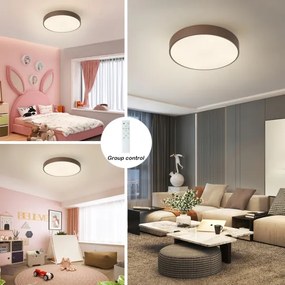 Brilagi - Plafonieră LED dimabilă POOL, 48W, 230V, 3000–6000K, Ø40 cm, maro + telecomandă