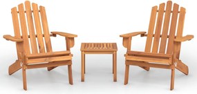 vidaXL Set mobilier de grădină Adirondack, 3 piese, lemn masiv acacia