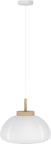 Eglo 44065 - Lustră suspendată cu cablu SUMMERHILL 1xE27/40W/230V Ø 55 cm alb/bej