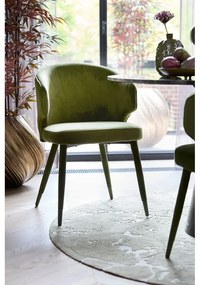 Set de scaune de sufragerie verde 2 buc. tapițat Kosaka – Light &amp; Living