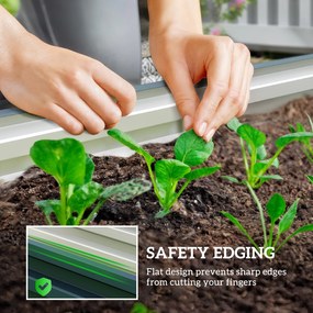 Outsunny Set 2 paturi ridicate metalice, fund deschis, pentru grădină și balcon, 110x50x30cm, Verde | Aosom Romania