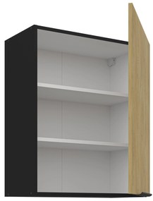 Dulap superior de bucătărie Carminia 60 G-72 1F (stejar cremona + negru). 1127997