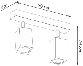 Spot KEKE 2xGU10/40W/230V stejar Sollux SL.1036