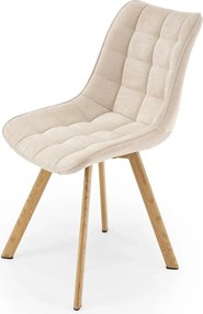 Scaun K332, bej/stejar, stofa/metal, 46x61x84 cm