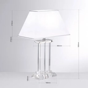 Veioza, lampa de masa design LUX VERONIQUE, crom/ abajur alb