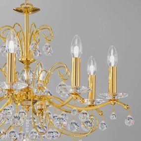 Kolarz CARMEN 3234.88.3.KoT - candelabru de cristal suspendat pe lanț, 8xE14/60W/230V, placat cu aur 24K