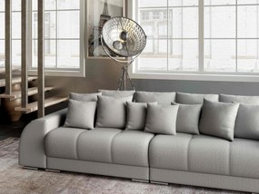 Canapea extensibilă dumonde cu 2 lăzi de depozitare si sezut confortabil din spuma high-density, Verona Enjoy Silver 310x100 cm