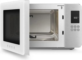 Cuptor cu microunde cu gratar 4in1 SMEG Collezione MOC01WHMEU, 1900 W, 29 l, 18 programe, Inchidere lina, Semnal sonor, Ecran LCD, Alb mat
