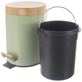 Coș de gunoi verde deschis cu pedală din metal 3 l Greenish – Orion