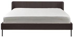 Pat matrimonial negru cu aspect de lemn de stejar 180x200 cm Wrap – Bonami Selection