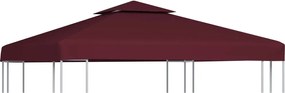 vidaXL Acoperiș de pavilion, 2 niveluri, roșu bordo, 3x3 m, 310 g/m²