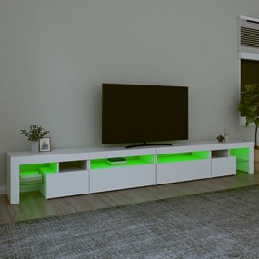 Comoda TV cu lumini LED, alb, 290x36,5x40 cm 1, Alb, 290 x 36.5 x 40 cm