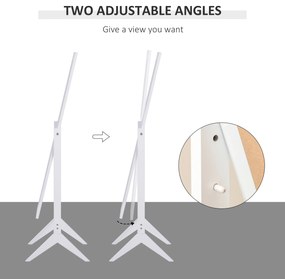HOMCOM Oglindă Integrală cu 4 Picioare și Unghi Reglabil Alb | Aosom Romania