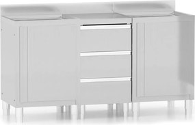 vidaXL Dulapuri de bucătărie comerciale, 3 buc., oțel inoxidabil