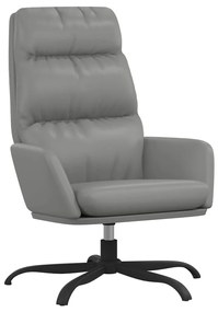 341144 vidaXL Scaun de relaxare, gri, piele ecologică