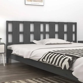 vidaXL Tăblie de pat, gri, 205,5x4x100 cm, lemn masiv de pin