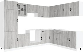 vidaXL Set de dulapuri de bucătărie 14 piese „Kalmar” lemn Sonoma gri