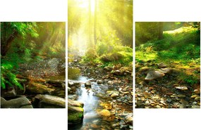 Tablou cu râul în pădurea verde (90x60 cm)