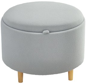 HOMCOM Scaun depozitare, Teddyfleece, capac ascuns, reversibil, 56 cm x 56 cm x 42 cm, Gri | Aosom Romania