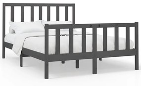 3106700 vidaXL Cadru de pat, gri, 120x200 cm, lemn masiv de pin