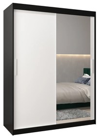 Dulap de haine 150 cm Toki 2 (negru mat + alb mat). 1064989