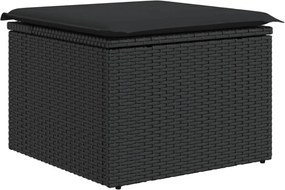 vidaXL Scaun de grădină cu pernă, negru, 55x55x37 cm, poliratan