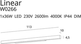 Aplica LED dimabila pentru baie cu protectie IP44 LINEAR 113cm