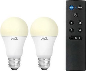 Set de 2 becuri LED dimabile A60 E27/9W/230V 2700K Wi-Fi + telecomandă - WiZ