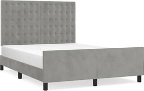 vidaXL Cadru de pat fără saltea, gri deschis, 140x200 cm, catifea