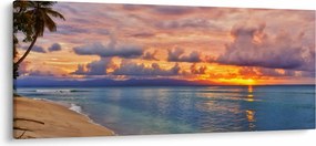 Tablou - Apus de soare la plajâ (120x50 cm)