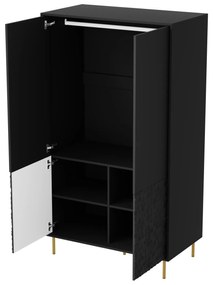 Dulap Bullet S-1 negru/auriu L90 cm