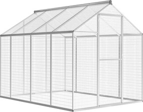 vidaXL Coteț pentru păsări de exterior, aluminiu, 178 x 242 x 192 cm