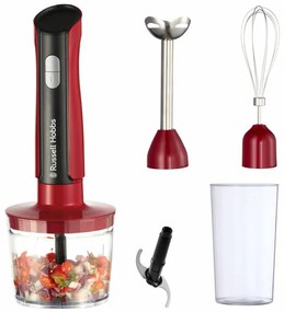 Blender 3 în 1 Russel Hobbs Desire 27140-56, 500W, 600+500 ml, 2 viteze + puls, Otel inoxidabil, Fara BPA, Rosu