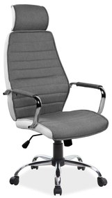 Scaun ergonomic cu tetiera Q-035, gri/alb, 59X52X121/131