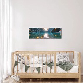 Tablou - Lacul montan (cu ceas) (90x30 cm)