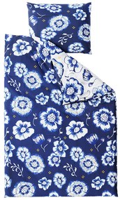 Lenjerie de pat din bumbac FLOARE ALBASTRA albastra Dimensiune lenjerie de pat: 80 x 80 cm | 140 x 200 cm