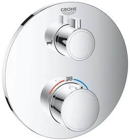 Grohe Grohtherm Baterie cada dus cu termostat, 2 iesiri, rotunda, crom