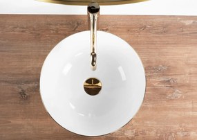 Lavoar Stella alb/auriu L35,5 cm