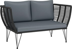 Outsunny Sofa de grădină cu perne 2 locuri Sofa Outdoor Balcon Sofa din ratan Polyrattan Mobilier de grădină 123 x 67 x 72 cm Gri deschis | Aosom Romania