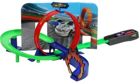 Pistă de curse rapide Fast Racing cu mașină, 7 piese, 46,5 x 6,2 x 29,6 cm