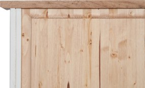 Vitrina mica, L68 25 H98 cm, alb natur antic, lemn masiv