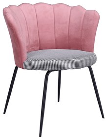 Fotoliu de design, Art-deco, ţesătură roz / model, NELIN