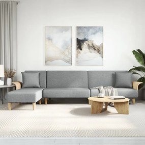 vidaXL Canapea extensibilă în formă de L gri 279x140x70 cm catifea