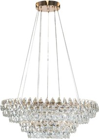 Lustra metal auriu si cristale sticla BARLETTA 60+100