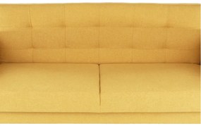 Set complet tapitat de canapea cu fotoliu, tesatura de culoare mustar, AMEDIA