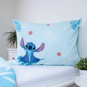Jerry Fabrics Lenjerie de pat din bumbac Lilo and Stitch Blue, 140 x 200 cm, 70 x 90 cm